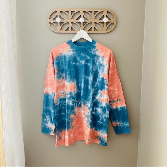 Free People Be Free Tie Dye Long Sleeve Tee Sz Small - Picture 1 of 9